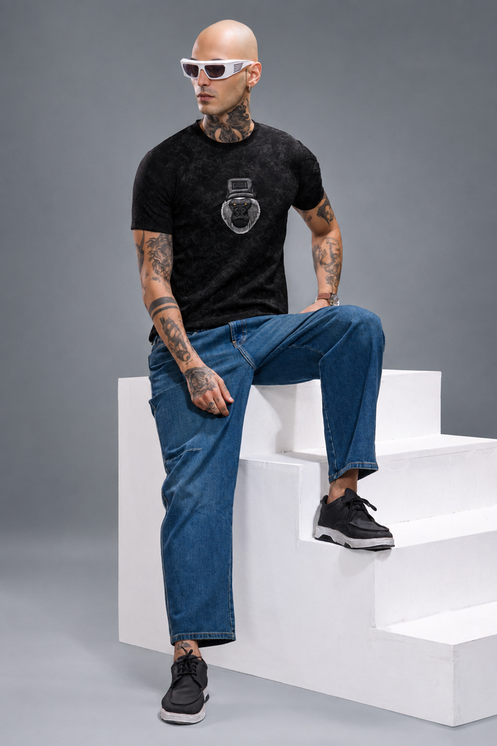 Premium Textured Embroidered T-Shirt