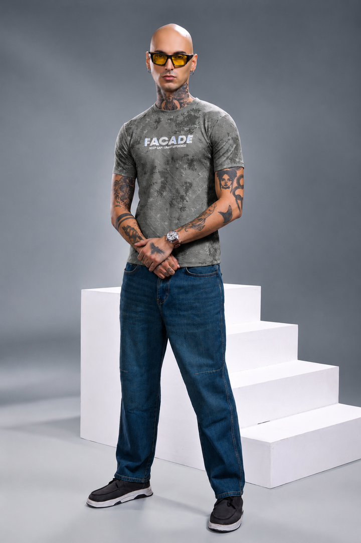 Facade Embroidered Printed T-Shirt