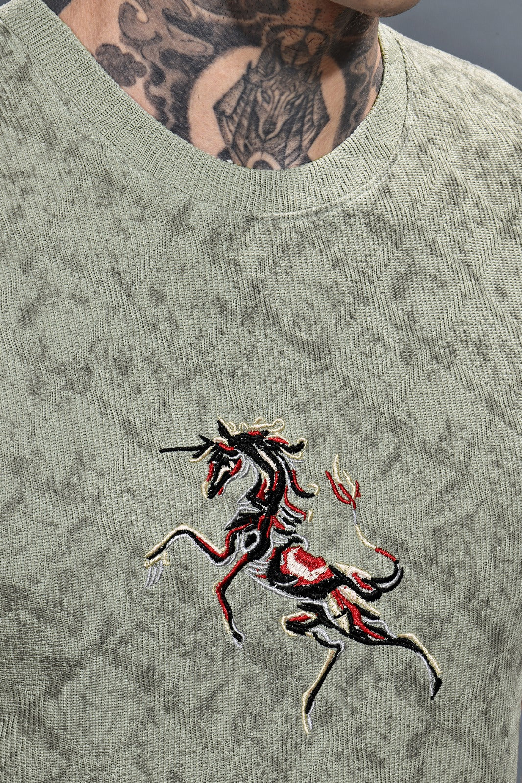 Premium Embroidered Textured T-Shirt
