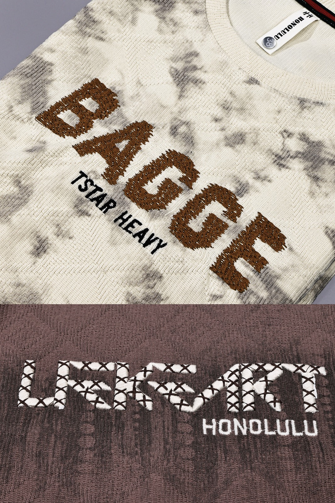 Premium Spray Print Embroidered T-Shirt