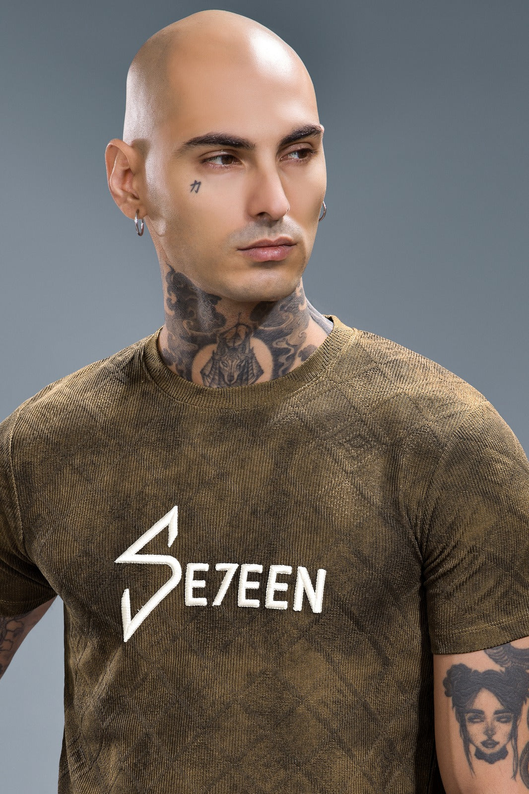 Premium Textured Embroidered T-Shirt